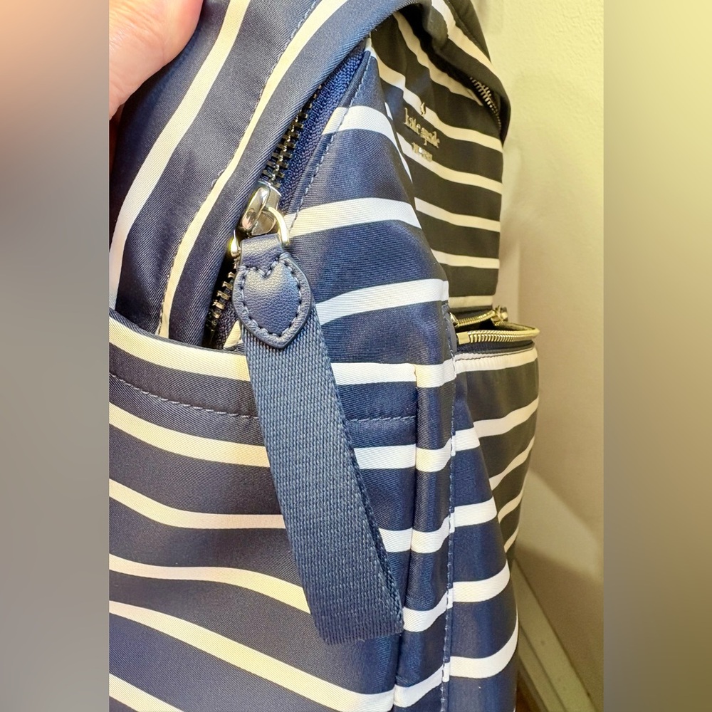 Kate Spade Striped Backpack in Navy and White - Picture 7 of 14
